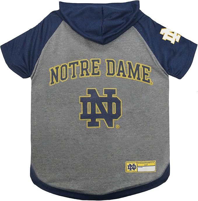 Pets First NCAA Notre Dame Fighting Irish Hoodie for Dogs & Cats | NCAA Football Licensed Dog Hoody Shirt, X-Small | Sports Hoody T-Shirt for Pets | Licensed Sporty Dog Shirt (ND-4006-XS)