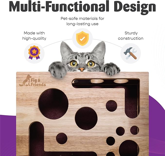 The Original Fig & Friends Cat Nail File Scratch Enrichment Box: Stress Free Alternative to Clippers and Grinders