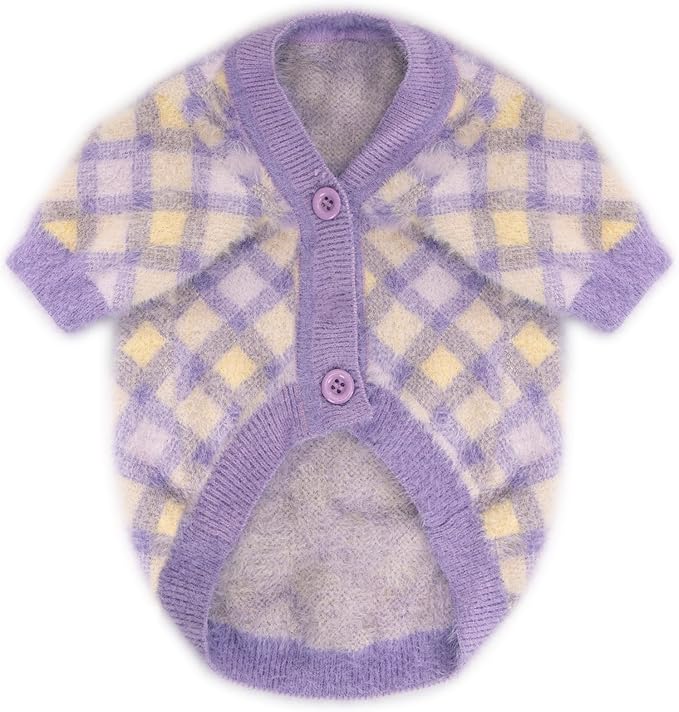 Dog Sweater, Sweaters for Small Dogs, Warm Soft Pet Clothes for Puppy, Medium Large Cat, Dogs Girl or Boy, Dog Shirt for Winter Christmas (Purple, Small)