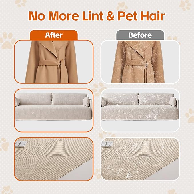 Pet Hair Removal Glove, Reusable Pet Hair Remover Tool with Wrist Stap, Electrostatic Pet Hair Gloves for Couch, Carpet, Clothing, Car Seat