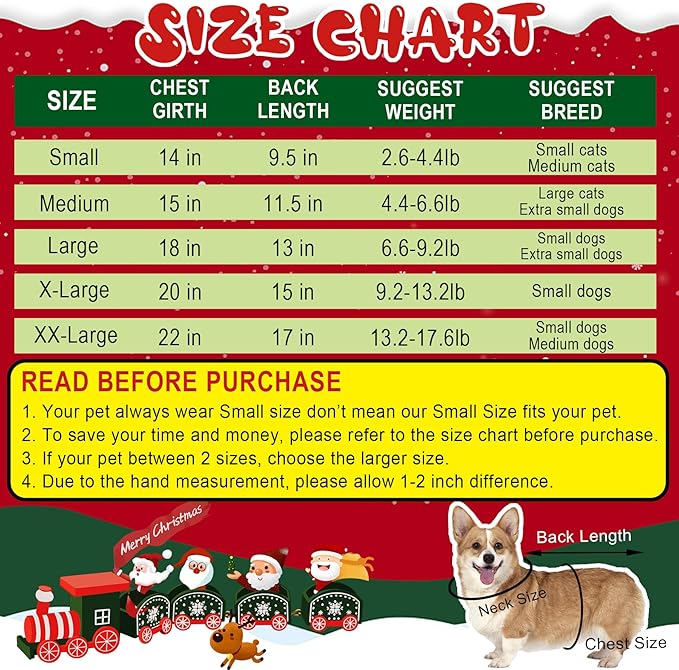 Dog Christmas Outfit, Dog Christmas Hoodie Vest Costume with Elk Antlers Holiday Clothes for Small Medium Dogs Cats Pets (Large)