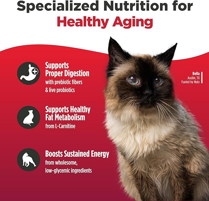 Nulo FreeStyle Senior Dry Cat Food - Alaska Pollock & Sweet Potato, High Protein, Natural Grain Free Cat Food with Probiotics and L-Carnitine, 4lb Bag