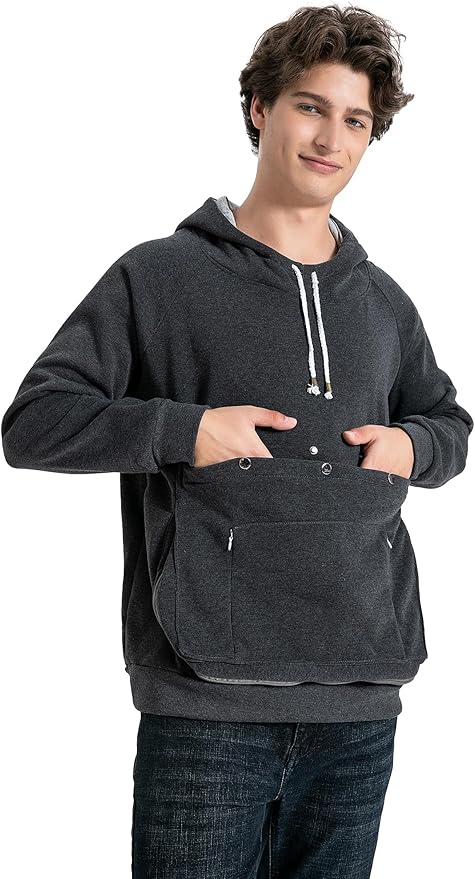LINYUCHEN Cat Dog Carrier Hoodies – Puppy Kitten Carrying Sweatshirt Large Pet Pocket Pullover Top – Unisex Kangaroo Hoodies