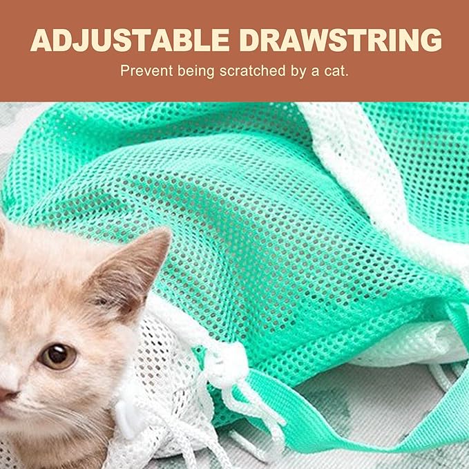 1 Piece Cat Bathing Bag Cat Grooming Bag Mesh Cat Wash Bag for Nail Trimming Ear Cleaning Injecting Restraint Bag Cat Shower Net Bag Supplies