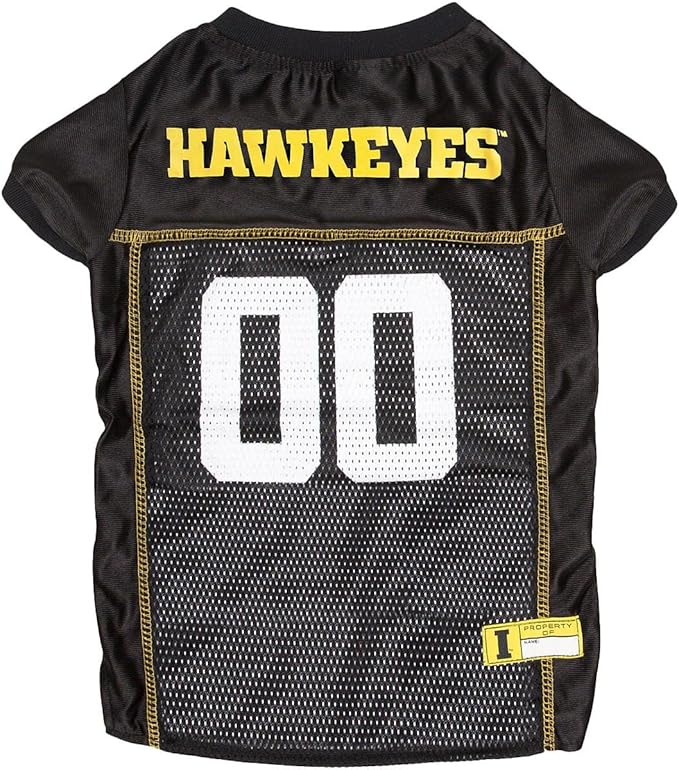 Pets First NCAA College Iowa Hawkeyes Mesh Jersey for DOGS & CATS, Medium. Licensed Dog Jersey with your Favorite Football/Basketball College Team