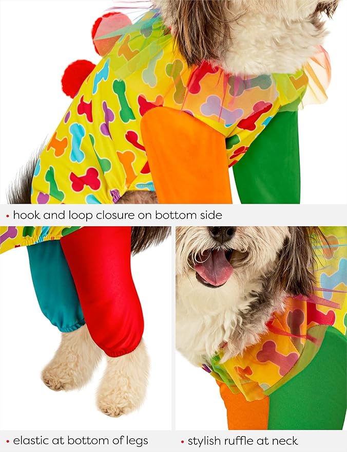 Rubies Clown Pet Costume for Dogs or Cats, Small
