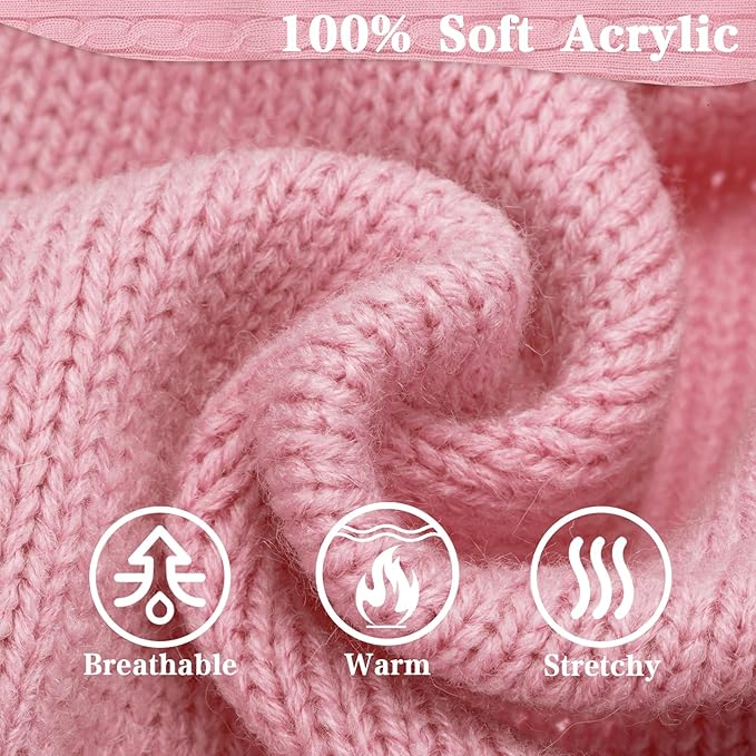PUPTECK Winter Dog Cat Sweater Coat - Soft Cold Weather Clothes Knitwear for Kitties & Small Dogs Indoor Outdoor Walking Warm, Knitted Classic for Doggies Kitties Girls Boys, Pink M