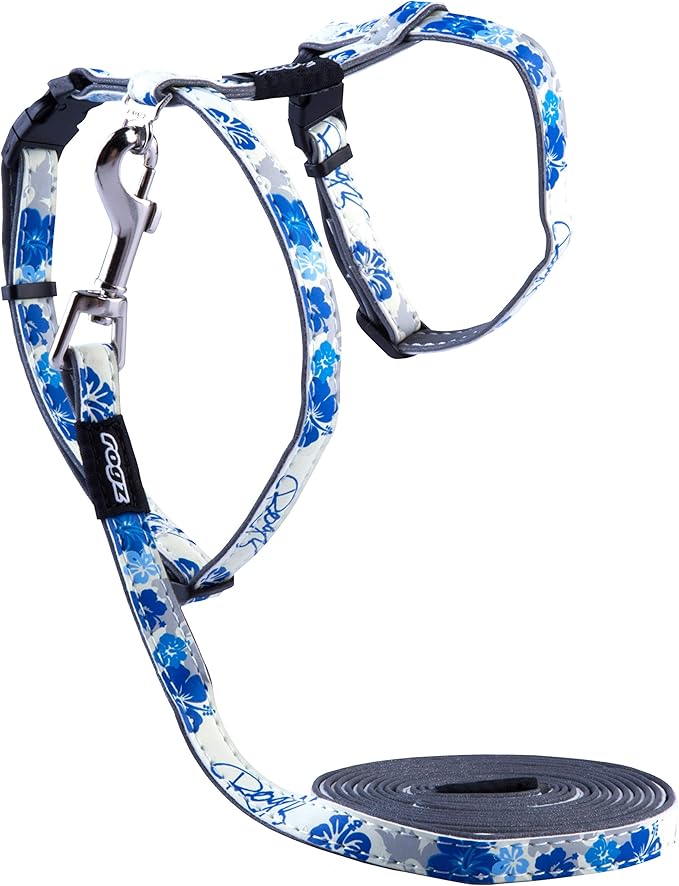 Rogz GlowCat Glow in the Dark Cat Harness and Leash Set Blue