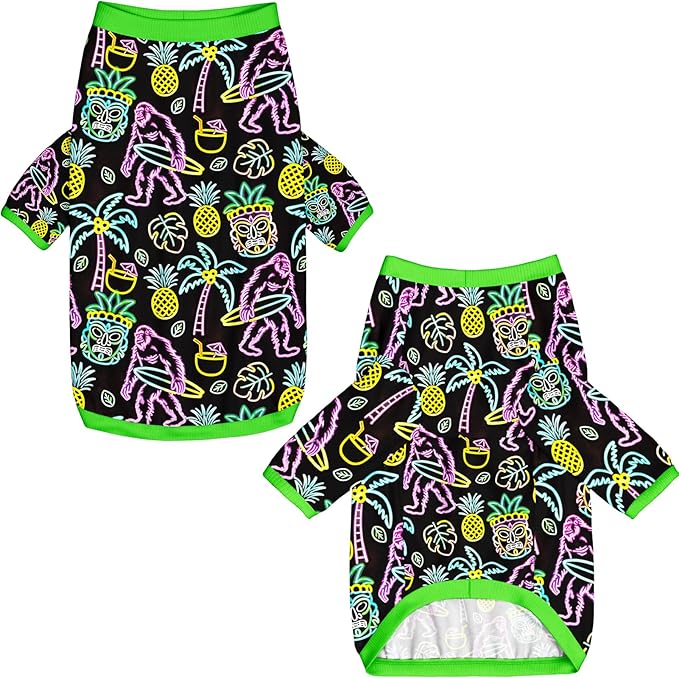 Dog T Shirts with Fluorescence Orangutan Pattern Printed Pet Shirt Softable Pajamas for Large Dogs,Orangutan L