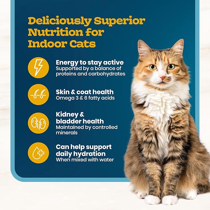 Blue Buffalo Tastefuls Irresistible Gravy Experience Chicken & Brown Rice Recipe Adult Cat 7+, Soft Dry Indoor Cat Food, Deliciously Healthy Natural Cat Food, Supports Digestion & Coat Health, 3 lbs.