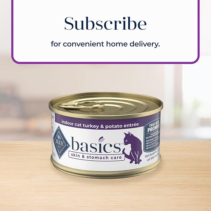 Blue Buffalo Basics Grain-Free, Turkey, Adult Wet Cat Food, 3 oz., Count of 24