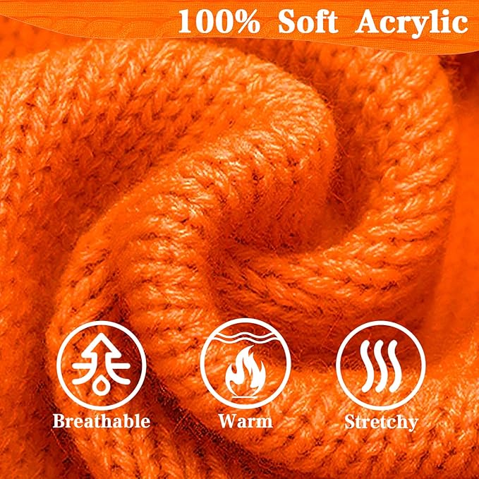 PUPTECK Winter Dog Cat Sweater Coat - Soft Cold Weather Clothes Knitwear for Kitties & Small Dogs Indoor Outdoor Walking Warm, Knitted Classic for Doggies Kitties Girls Boys, Orange S