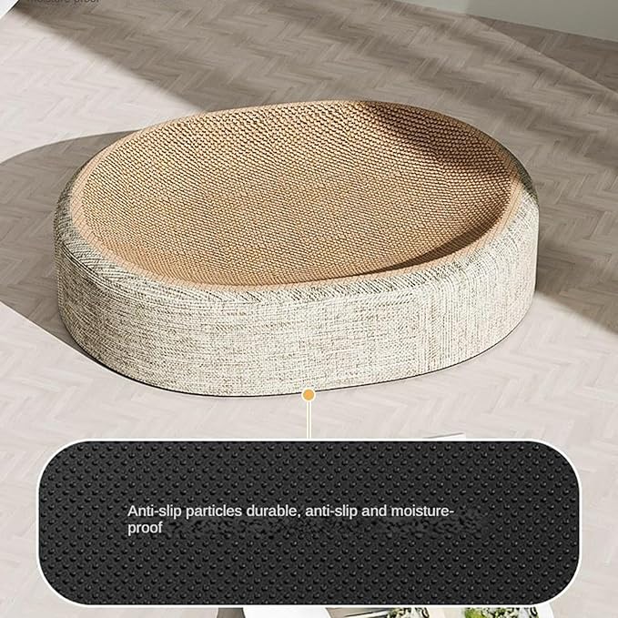 Cat Scratching Board Bed, 2 In 1 Oval Cat Scratcher Cardboard Bowl Nest, Cats Scratching Board For Indoor Cats Scratch Pad Lounge Bed, Furniture Protector From Kitten Claws For Grinding Claws And Rest