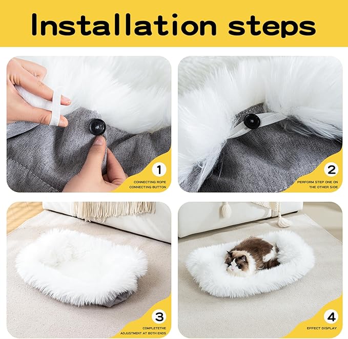 Dog Cat Bed Mat 19.6x31.4 inch, Washable Soft Plush Faux Fur Fluffy Puppy Pad Blanket for Indoor Pet Sleep Cushion White