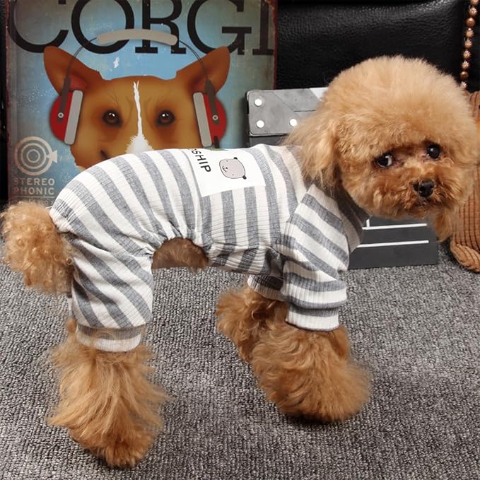 Dogs PJS Clothes for Small Dogs Girl Puppy Pajamas Long Sleeved Onesies Warm Coats Jumpers Outfits