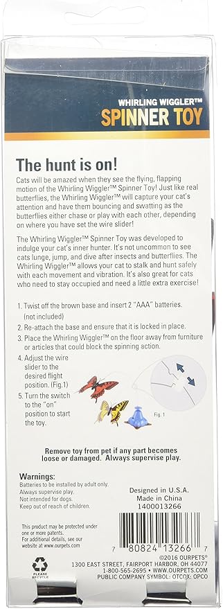 OurPet's Whirling Wiggler Spinner Cat Toy, Model: 1400013266