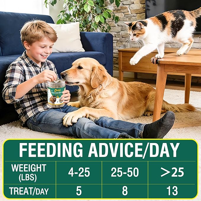 Chompz Freeze-Dried Beef Liver Treats for Dogs & Cats, Healthy Pet Training Treats or Food Topper, Single Ingredient High-Protein 4.23oz