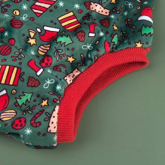 CuteBone Dog Christmas Pajamas Puppy Onesies Small Dogs Soft Pjs Coat Cat Apparel Comfy Pet Clothes Outfit Doggie Bodysuit P111XS