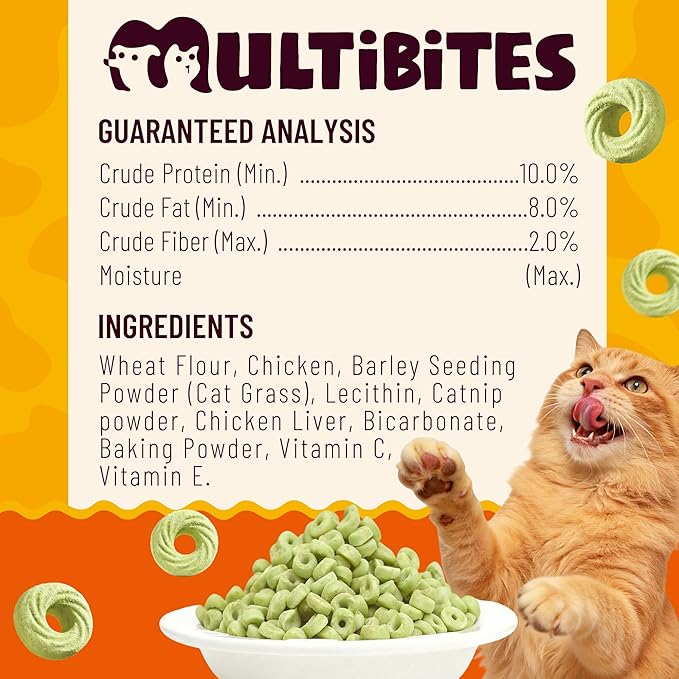 8 oz Cat Grass Treats Hairball Control Catnip Flavor Healthy Cat Snacks Training Biscuits Cat Treats