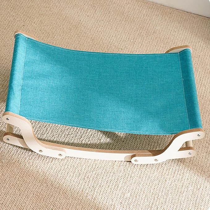 Cat Hammock, Wooden Cat Swing Bed, 2 in 1 Cat Rocking Chair and Hammocks, Modern Pet Furniture for Small to Medium Size Cat Dog
