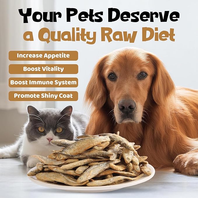 Minnows - Freeze Dried Minnows for Dogs & Cats, 100% Natural Single Ingredient Dog & Cat Treats, 2 oz