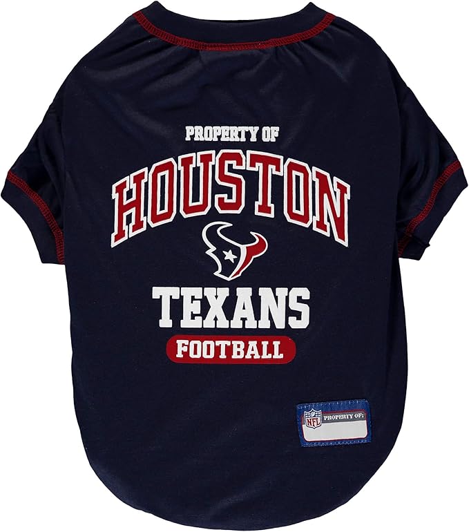 NFL Houston Texans Dog T-Shirt for Pets, Size Medium. Officially Licensed Pet Shirt with Team Logo, Soft Stretchable Comfort Fit Apparel for Dogs & Cats