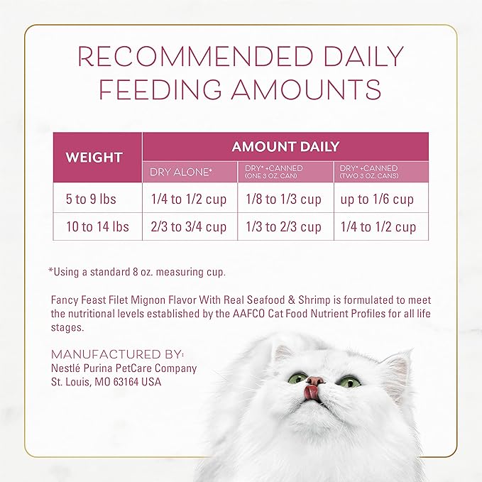 Fancy Feast Purina Dry Cat Food, Filet Mignon Flavor with Real Seafood & Shrimp, Gourmet Cat Food with Added Vitamins & Minerals, 16 OZ Resealable Bag (Pack of 1)