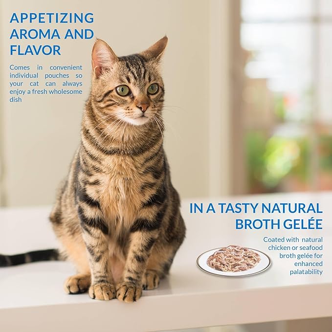 INABA Twin Packs for Cats, Side Dish/Topper Pouch, 1.4 Ounces per Serving, 16 Servings, Tuna & Chicken with Scallop Recipe in Scallop Broth
