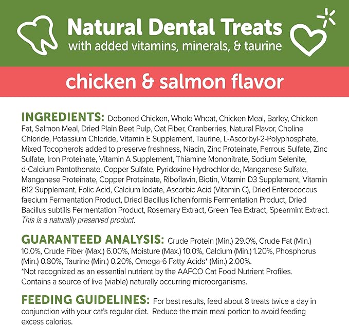 Wellness WHIMZEES Cat Dental Treats, Freshens Breath, Chicken and Salmon Flavor, 2 oz Bag