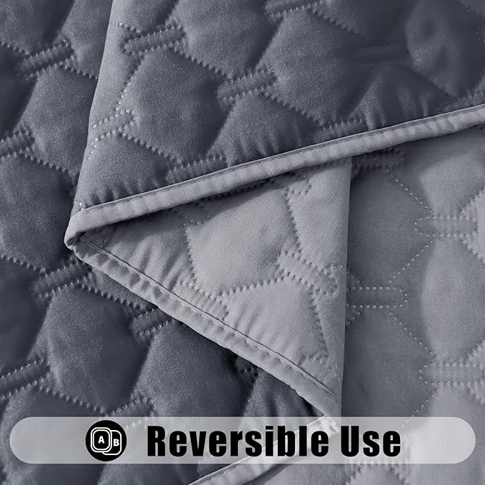 Smiry Waterproof Dog Bed Cover Blanket, Soft Reversible Pet Blanket, Washable Leakproof Cats Dogs Couch Cover for Sofa, Couch, Furniture (82x120 Inch, Grey/Dark Grey)