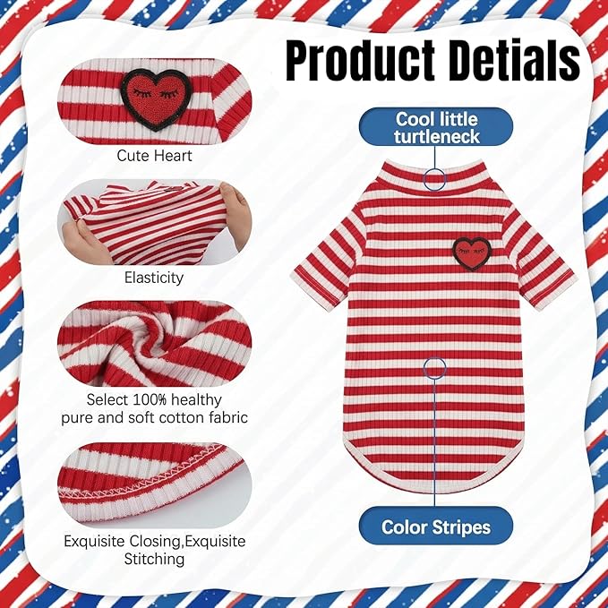DENTRUN Hairless Cats Shirt Breathable Cat Daily Wear Clothes Stripe Vest Adorable Pajamas Jumpsuit Soft & Skin-Friendly