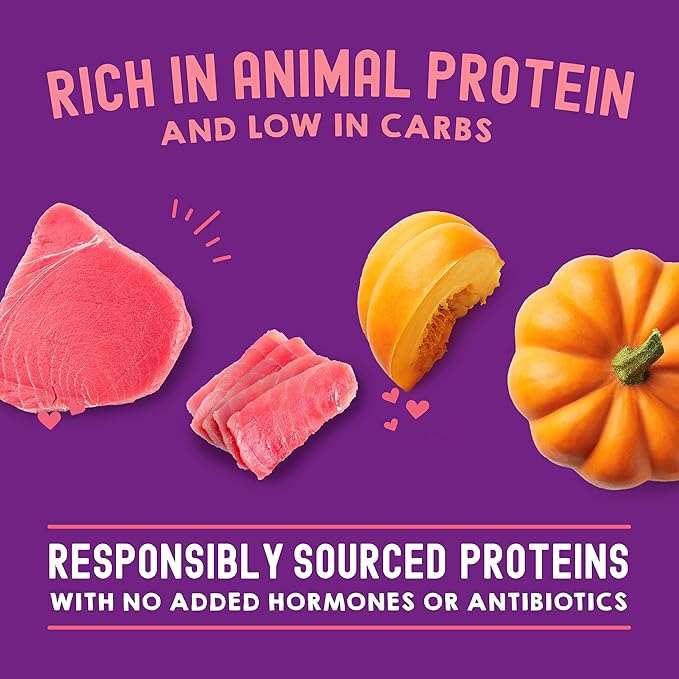 Stella & Chewy's Carnivore Cravings Wet Cat Food - Premium Pouches - Grain Free, High Protein Tuna & Pumpkin - Perfect for Picky Eaters - Complete Meal or Topper (2.8 oz, 12 Pack)