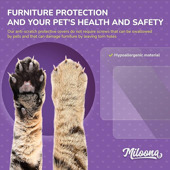 Anti Cat Scratch Furniture Protector 4 Sheets- Couch Covers for Cats- Cat Scratch Deterrent for Furniture- Couch Scratch Protector from Cats- Anti Scratch Furniture Protector