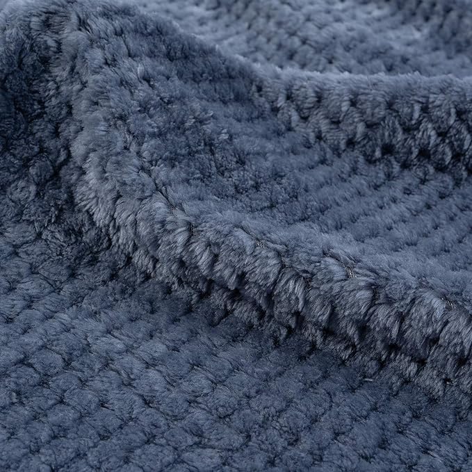 Warm Soft Fuzzy Dog or Cat Blanket, Plush Fleece Throws for Bed, Couch, Sofa, Travel (L/40" x 48", Blue)
