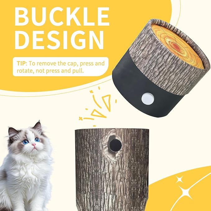 Interactive Cat Toy for Boredom - 6-Hole Roller Box with 3D Pressure-Resistant Paper, Mental Stimulation & Anxiety Relief, Includes Catnip Plush & Bell, Solo Play for Indoor Cats