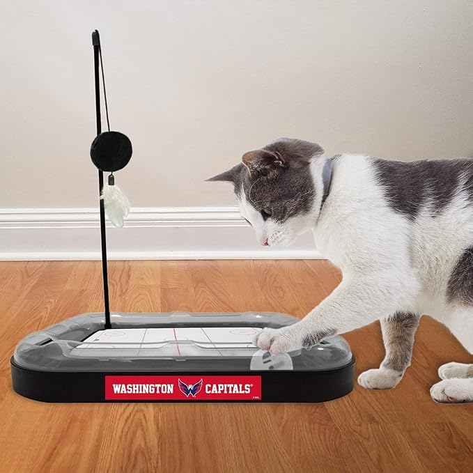 Pets First 5-in-1 NHL Washington Capitals Cat Scratcher Toy with Interactive Cat Ball Bell in Tracks