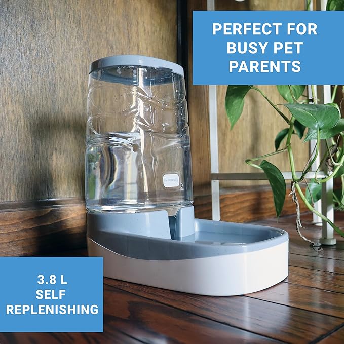 3.8L Gravity Water Bowl - Automatic Pet Water Dispenser for Dogs and Cats