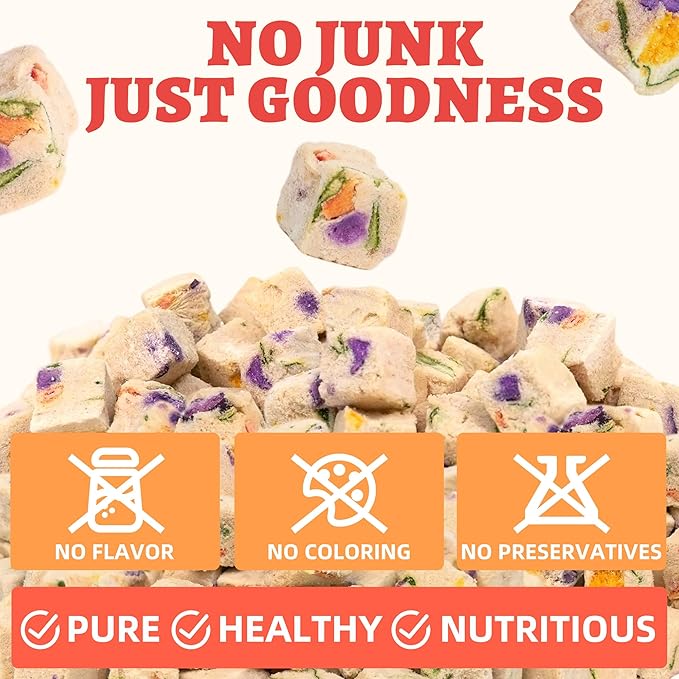 Wellix Freeze-Dried Treats for Dogs and Cats - Chicken&Vegetables Flavor 4.23oz, Healthy Cat Treats, Freeze Dried Cat Treats Rich in Pumpkin, Cranberry - High-Protein Food Topper for Gut Health