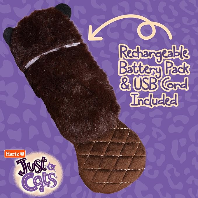 Hartz NEW Just for Cats The Chucklin' Beaver Kicker, Motion Activated Kicker Cat Toy with Silver Vine & Catnip