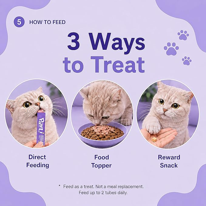 PAWLI Urinary Health Lickable Cat Treats, Squeeze Cat Treats for Urinary Tract Support, Cat Treats with Cranberry, Grain-Free, 7 Count (3.5 oz Total)