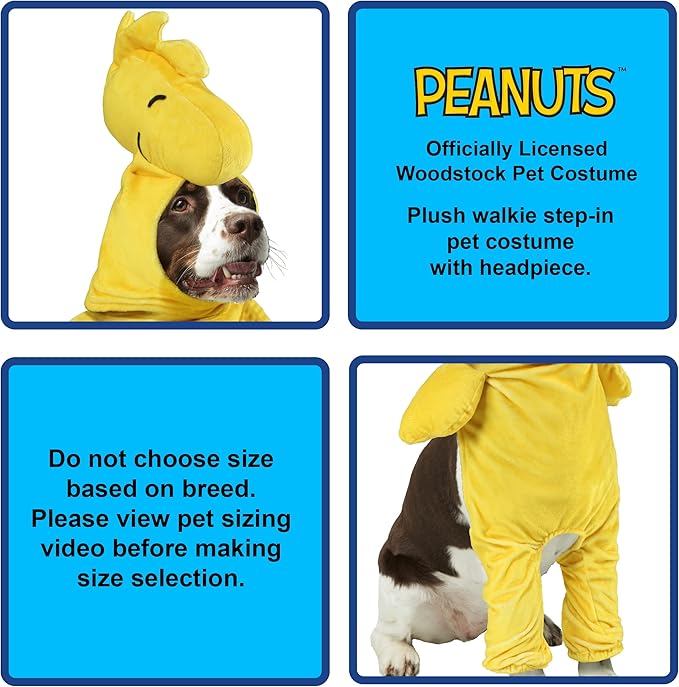 Peanuts: Woodstock Pet Costume for For Dogs or Cats by Rubies, Small