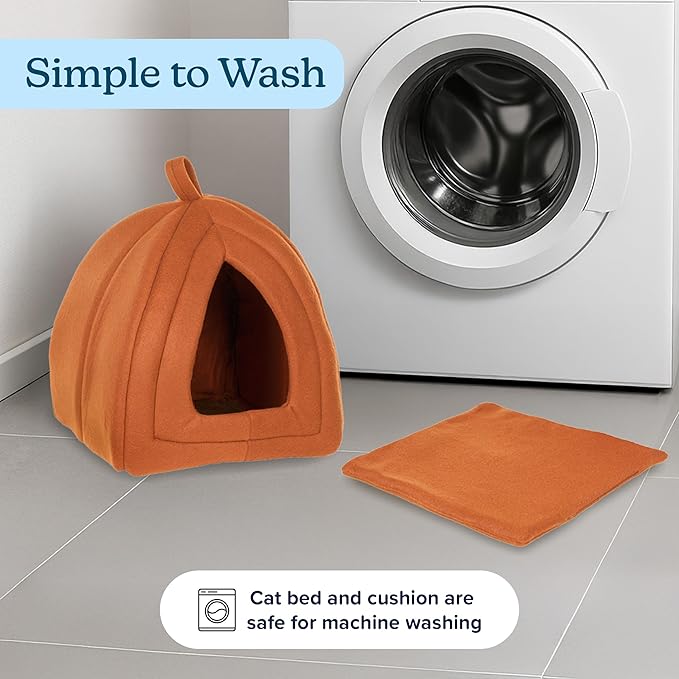 Cat House - Indoor Cat Bed with Removable Foam Cushion - Pet Tent for Kittens, Rabbits, Guinea Pigs, and Other Small Animals by PETMAKER