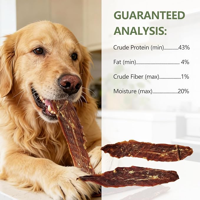 Duck Jerky Dog Treats, 100% Real Duck Breast, Single Ingredient Grain Free Dog Treats, High Protein Low Fat Training Treats for Dogs, Healthy Chewy Treats for Small Medium Large Dogs, 7 oz