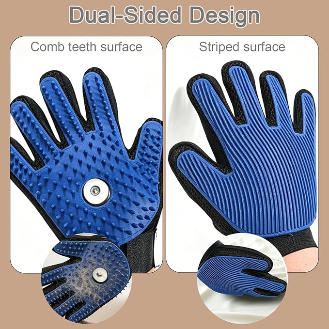 Pet Hair Management Glove with Built-in Spray - Steam Cat Glove, Dual-Sided Design,Reusable & Lightweight, Suitable for Cats, Dogs, Furniture, Car Seats, and More