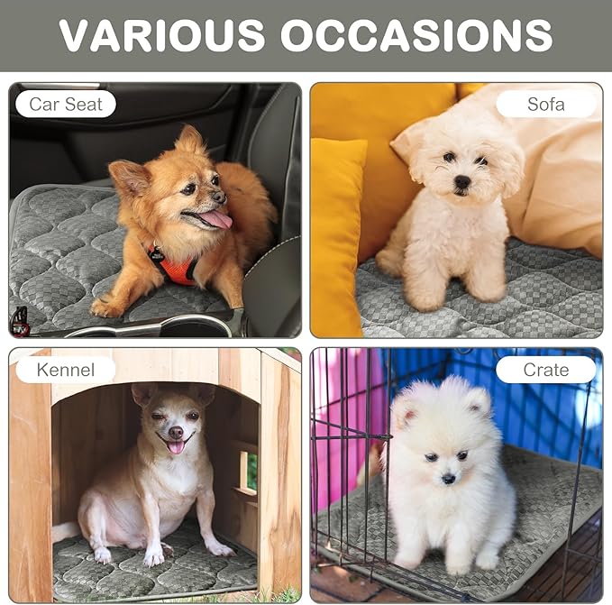 Tujoe 4 Pack Self Warming Cat Mat Self Heating Cat Pad Warm Thermal Pet Bed Washable Dog Crate Pad Body Heat Dog Bed Mat Blanket Non Slip Bottom for Outdoor Indoor Pets