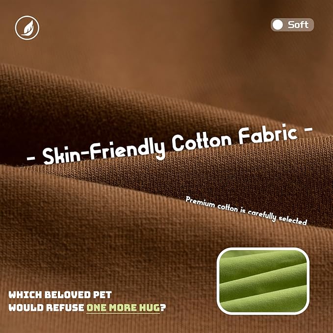 Koneseve Dog Shirts 2 Pack Soft Tee Comfortable Pet Clothes for Small Pets Brown & Avocado Green XS