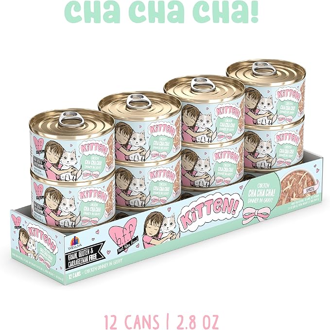 Weruva B.F.F. Kitten Food, Cha Cha Cha with Chicken in Gravy, 2.8oz Can (Pack of 12)