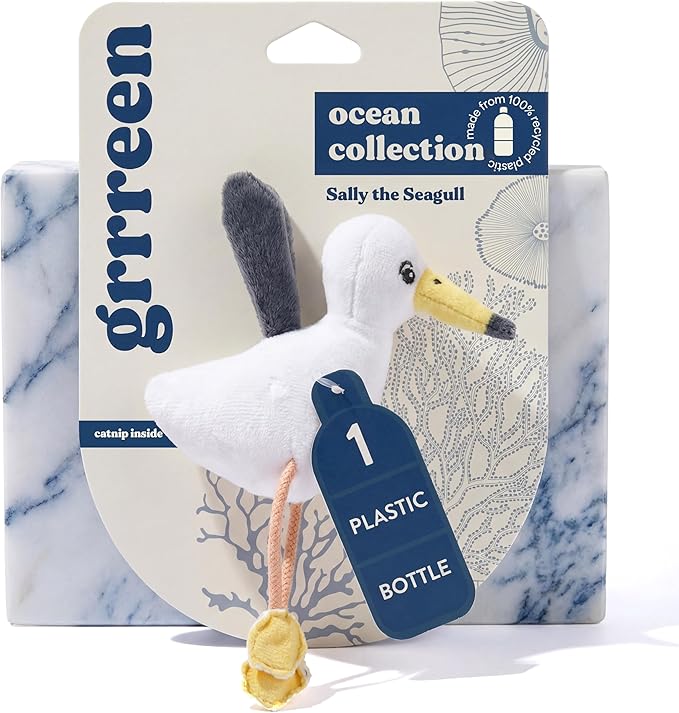 Cat Toys | Plush Seagull Stuffed Animal for Cats | Eco Friendly Interactive Cat Toys for Indoor Cats