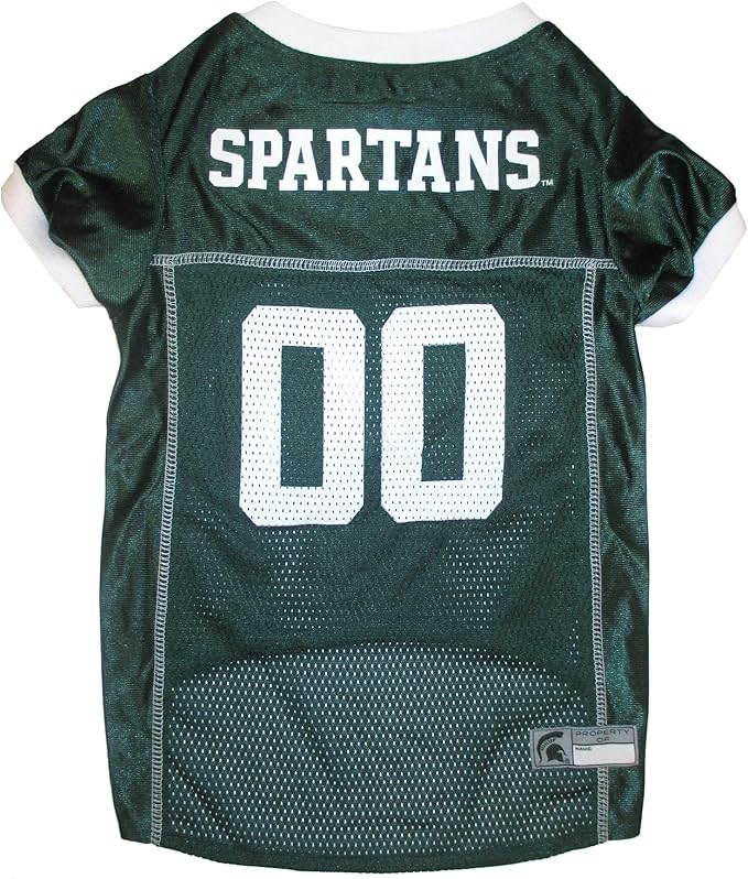 Pets First NCAA College Michigan State Spartans Mesh Jersey for DOGS & CATS, XXX-Large. Licensed Dog Jersey with your Favorite Football/Basketball College Team