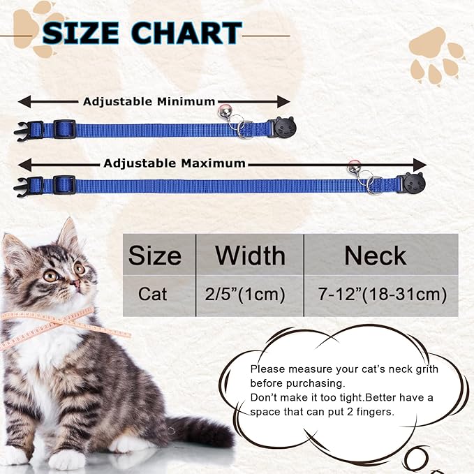 Cat Collar with Name tag, Adjustable and Durable Polyester Personalized cat Collar with Bell, Custom Carved pet Name and Phone Number, Suitable for Boys and Girls Cats,Light Pink